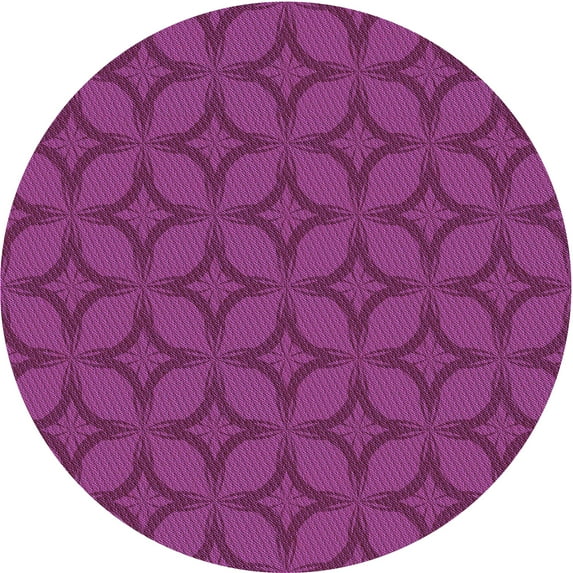 Ahgly Company Machine Washable Indoor Round Transitional Burnt Pink Area Rugs, 3' Round
