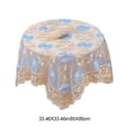 thumbnail image 3 of Tablecloth – Lace Table Cover, Embroidered Gauze Polyester Decorative Square for Dining Coffee Tea or Bedside Table, Blue Pink Coffee Green multicolor, 3 of 6