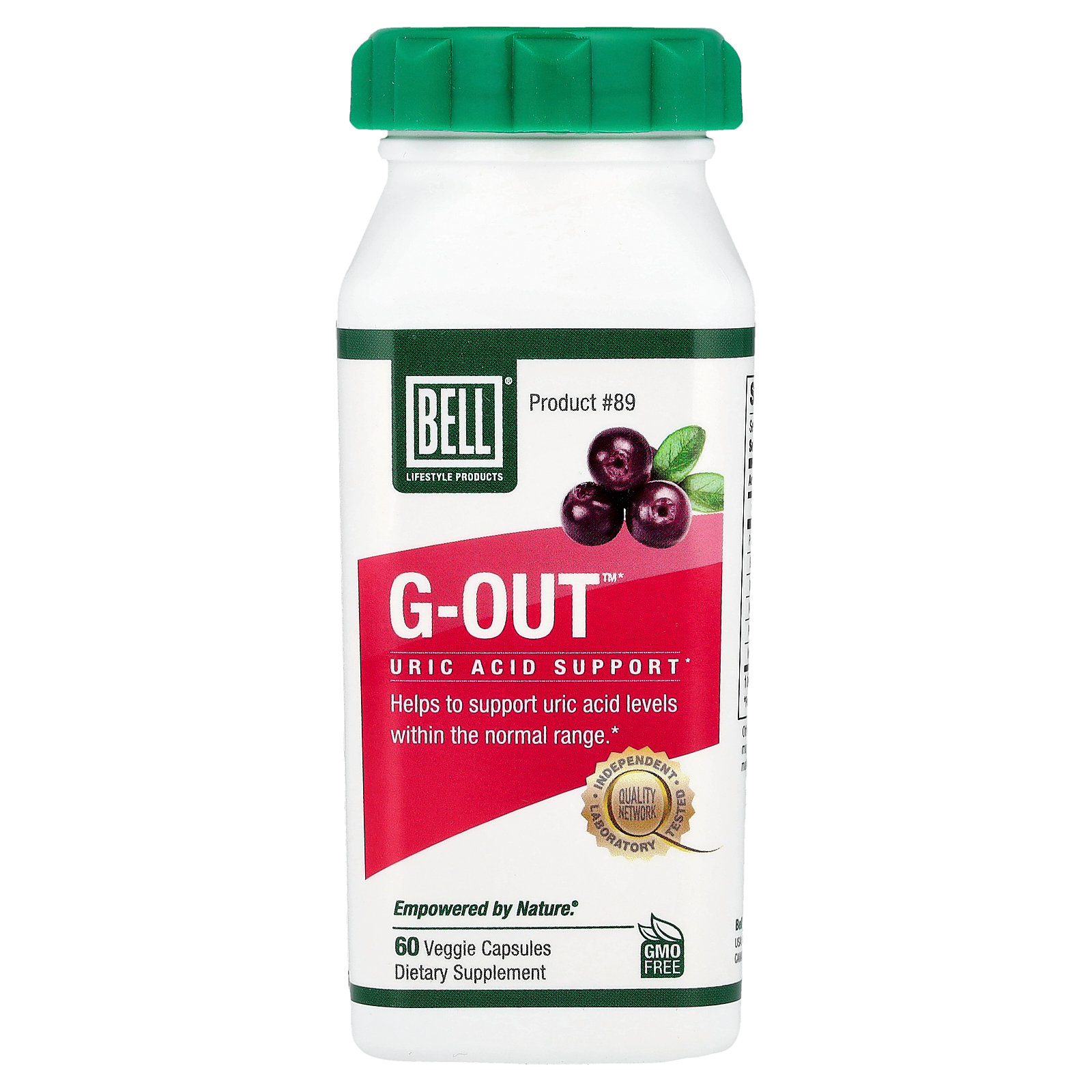 Bell Lifestyle G-Out, Uric Acid Control, 60 Veggie Capsules