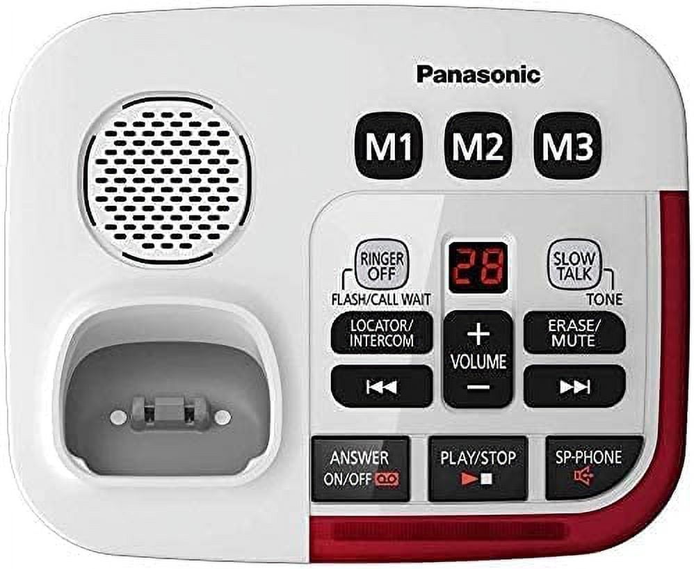 Panasonic KX-TGM420W + (1) KX-TGMA44W Amplified Cordless Phone with Digital Answering Machine and Voice Volume Booster upto 40 dB (2 Handsets)
