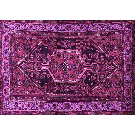 Ahgly Company Indoor Rectangle Persian Purple Traditional Area Rugs, 5' x 7'