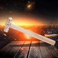 thumbnail image 4 of 13 Inch Long Non-Sparking Brass Metal Stamping Hammer with Double Sided Mallet Heads and Wooden Handle, 4 of 5