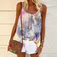 thumbnail image 3 of Boho Tank Tops for Women Summer Casual Loose Fit Spaghetti Strap Pleated Front Scoop Neck Camisole Tanks, 3 of 6