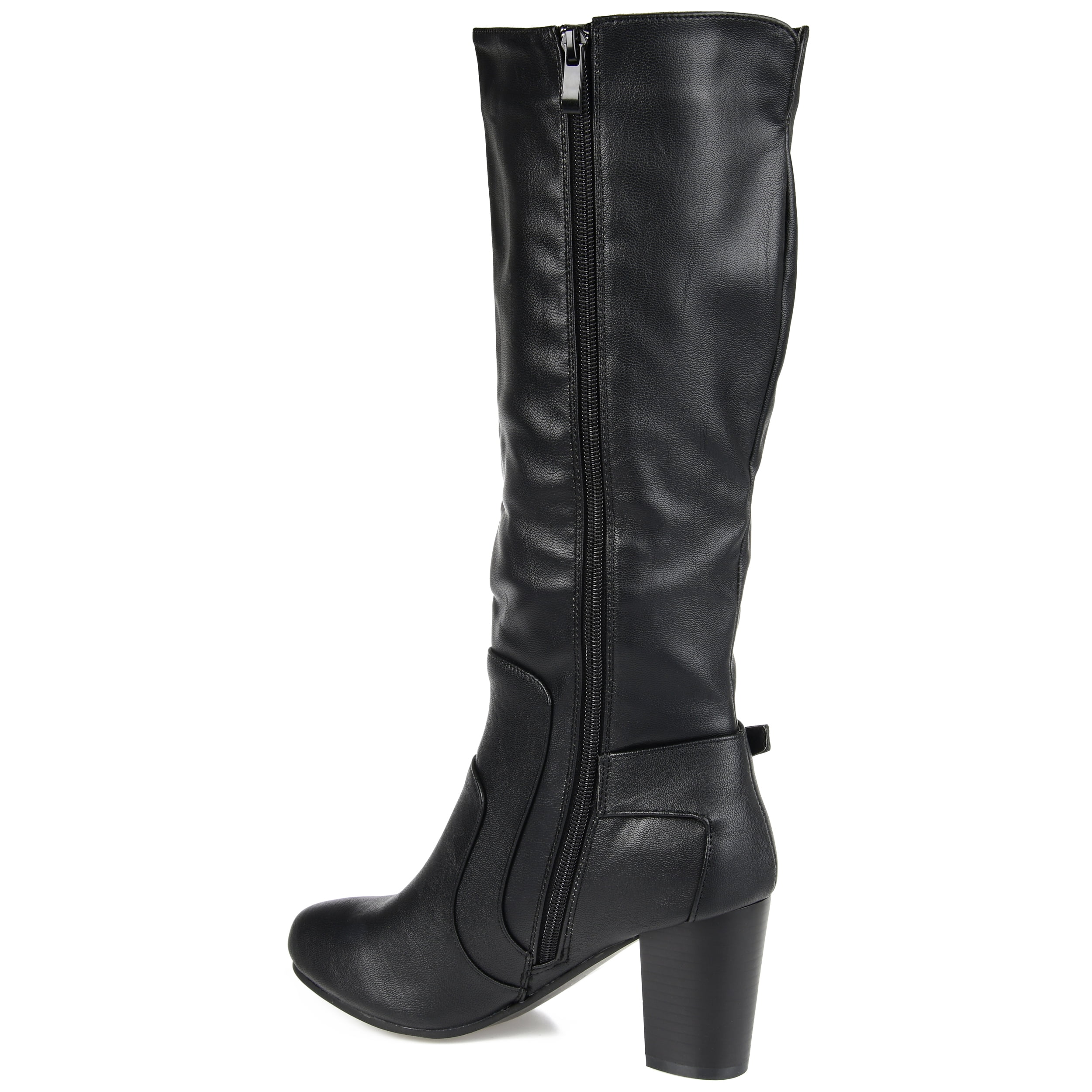 Journee Collection Women's Wide Calf Stacked Heel Knee High Boots