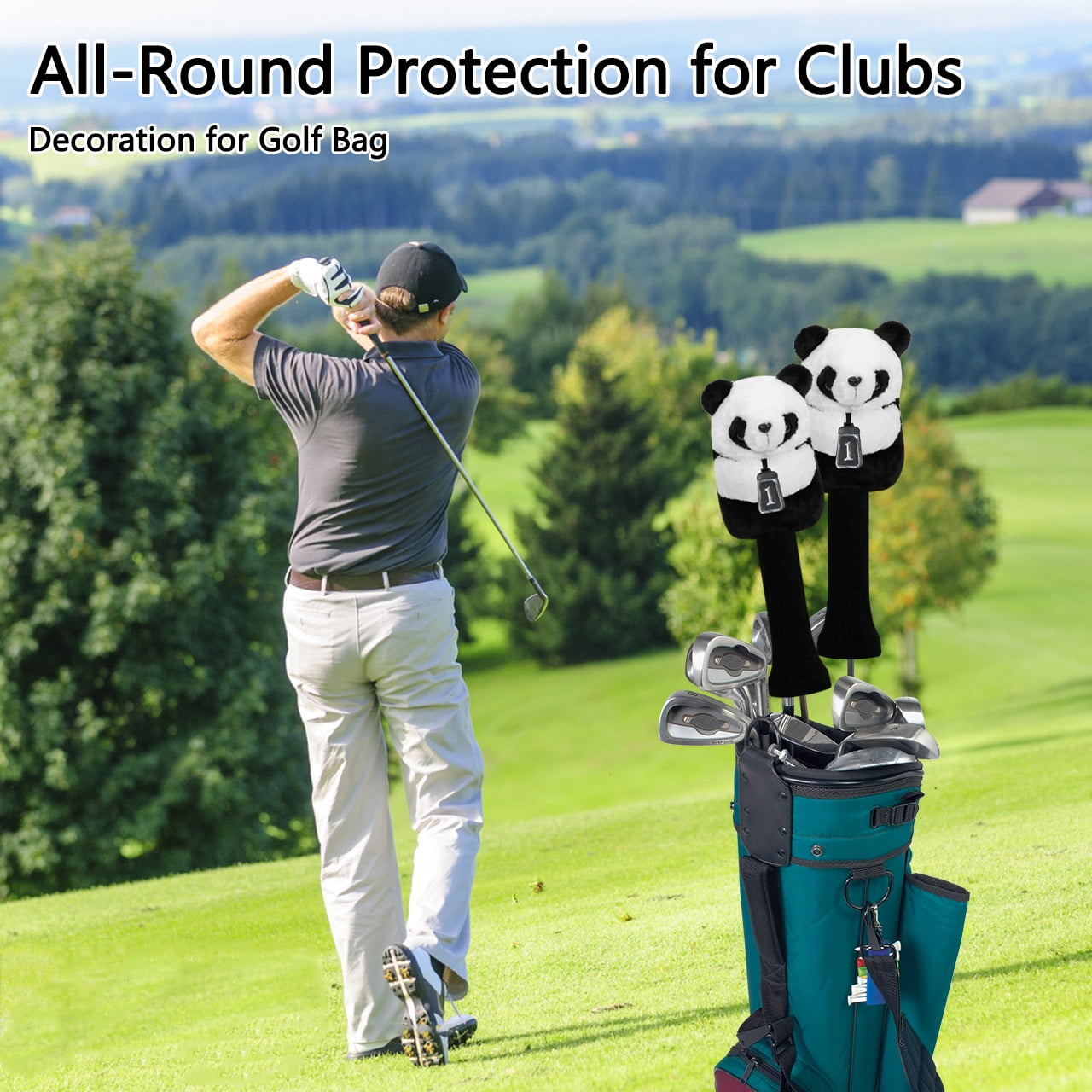 LeFeng Animal Golf Headcovers, Funny Golf Head Covers Collection for Driver and Fairway Wood, Cute and Soft Golf Club Protector