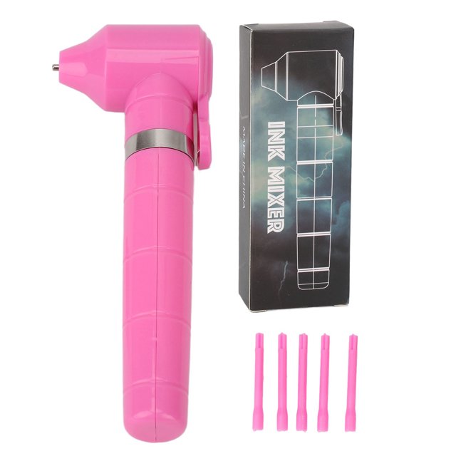 Máquina mezcladora de pigmentos para tatuajes, mezclador de tinta profesional ligero y reutilizable eléctrico de alta velocidad para artistas de tatuajes, color rosa