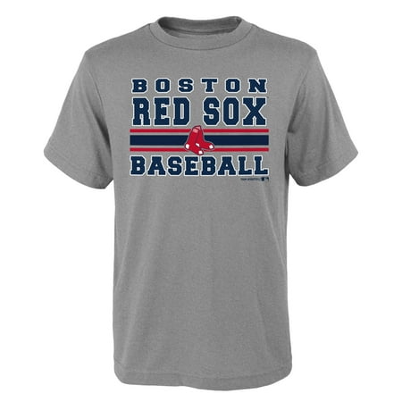 Red Sox Candy - MLB Boston RED SOX TEE Short Sleeve Boys OPP 90% Cotton 10% Polyester Gray Team Tee 4-18