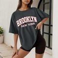 thumbnail image 2 of Women's Casual Graphic Printed Loose Fit Round Neck Short Sleeve Tee Tops Summer Daily Comfortable T Shirt, 2 of 4