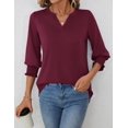 thumbnail image 6 of Women's 2025 Fashion Tops 3/4 Length Sleeve Business Casual Blouses Summer Tees Shirts, 6 of 6