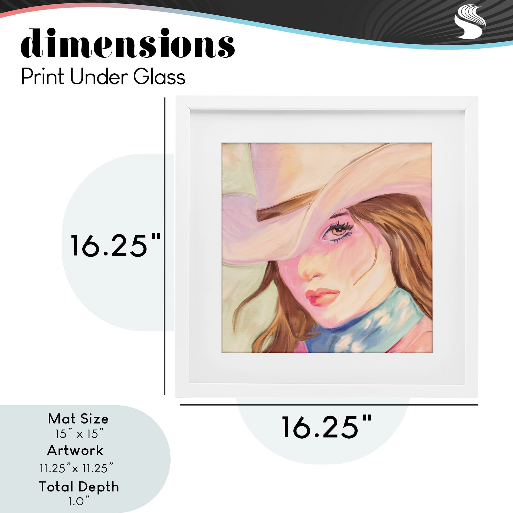 Pastel Cowgirl Brunette White Framed Print Under Glass, design by Kim Allen