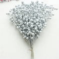 thumbnail image 5 of Billuyoard Oficina Navidad Artificial brillo baya decoración de escritorio accesorios de fotografía DIY simulación bayas banquete de compromiso Decoración del hogar Plata, 5 of 5