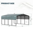 thumbnail image 2 of EROMMY 12x20 FT Metal Carport, Heavy Duty Car Shelter with Galvanized Steel Roof and Frame, Sturdy Car Shed in All Weathers, Easy Assembly Carport for Car, SUV, Tractor and Boat, Gray, 2 of 8