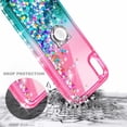 thumbnail image 7 of Nagebee Phone Case Compatible for iPhone XR with Tempered Glass Screen Protector, Sparkle Glitter Liquid Bling Diamond [Ring Holder & Wrist Strap] Women Girls Cute Case (Pink/Aqua), 7 of 7