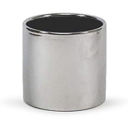WGV Ceramic Cylinder Vase Width 6.5" Height 6" Unique Modern Matte Floral Container Planter Centerpiece For Event Party Wedding Office Home Decor, Smooth Silver 1 Piece