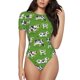 thumbnail image 1 of Balery Cows With Calfs Green Body de cuello redondo de manga corta para mujer Tops de manga corta Tops básicos-X-Large, 1 of 7