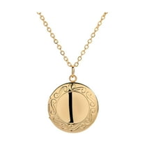 EHJRE Retro Round Shape Photo Charm Locket Openable Box Pendant Necklace Chain Gold