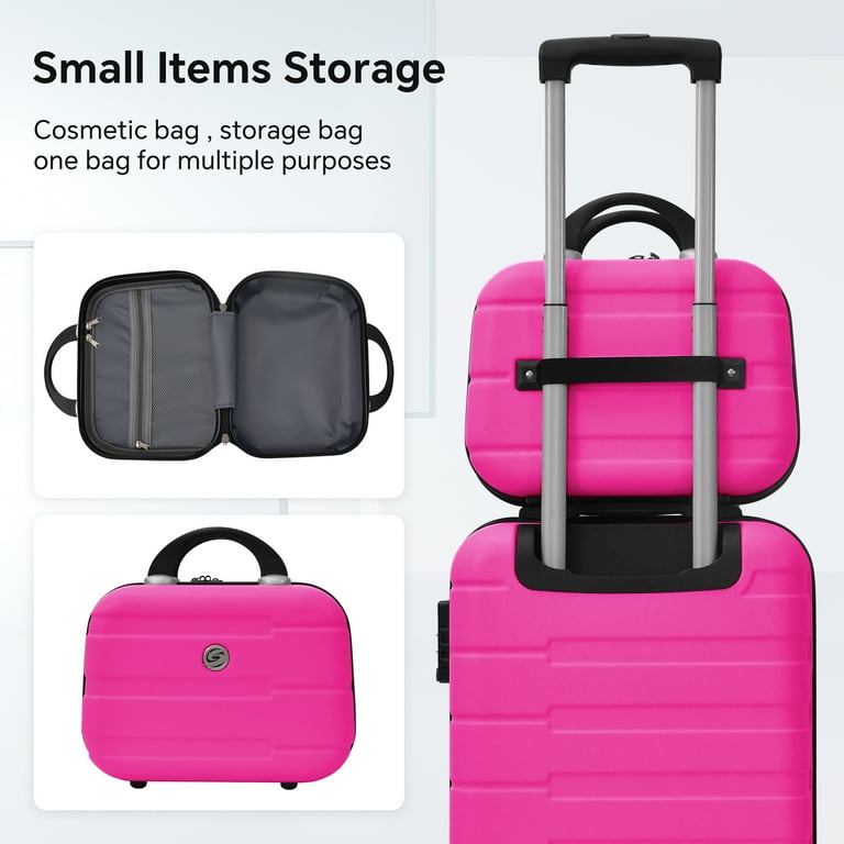 ZAP! 4 Piece Hardside Luggage Set, Spinner Wheels, TSA Lock, Rose