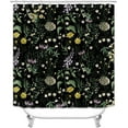 thumbnail image 2 of 4PCS Black Floral Shower Curtain Set, Waterproof Fabric Shower Curtain, Non-Slip Bathroom Rugs, Vintage Flower White Peony Pink Rose Blossom Plant Spring Victorian Boho Floral Bathroom Decor, 2 of 7