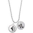 thumbnail image 1 of Delight Jewelry Silvertone Domed Hip Hop Handstand Dance Silvertone Script Initial Disc - N - Charm Necklace, 20"+3", 1 of 4