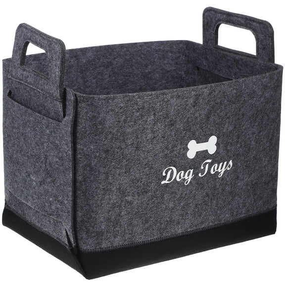 YEAHIBABY Dog Toy Box Felt Storage Basket Pet Bin Container for Dogs and Cats