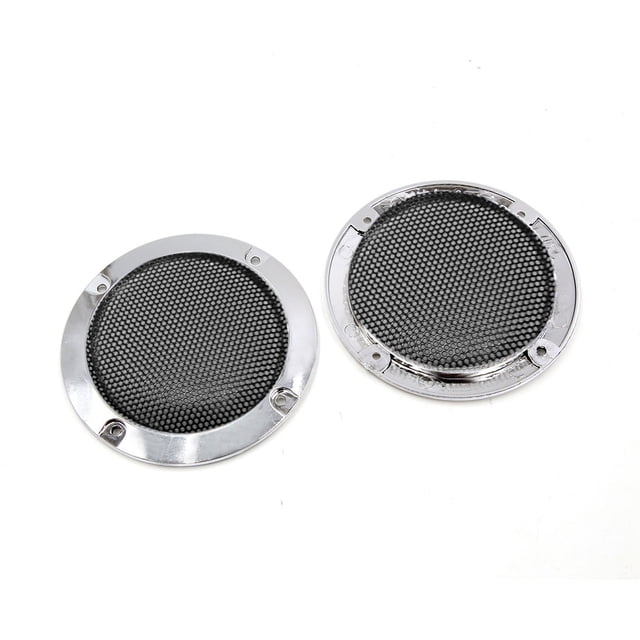 2Uds Subaltavoz de Rejilla Funda de 3,7" Cromado Coche Audio
