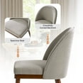 thumbnail image 3 of Upholstered Dining Chairs Armless Side Chairs Set of 6 Solid Wood Legs Restaurant Kitchen Grey, 3 of 6