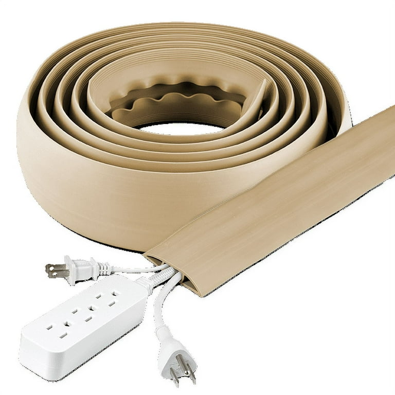 Stalwart NNGSR105 4 ft. 3-Channel Floor Cord Protector in White