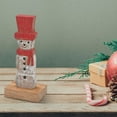 thumbnail image 3 of Christmas Mango Wood Snowman With Top Hat On Base, 3 of 3