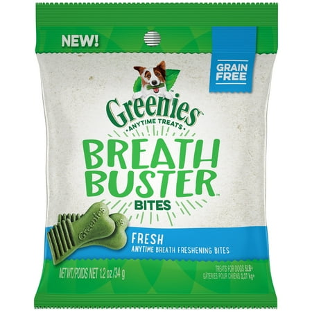 - Greenies Breath Buster Bites Dog Treats, Fresh Flavor, 1.2 oz. Pack