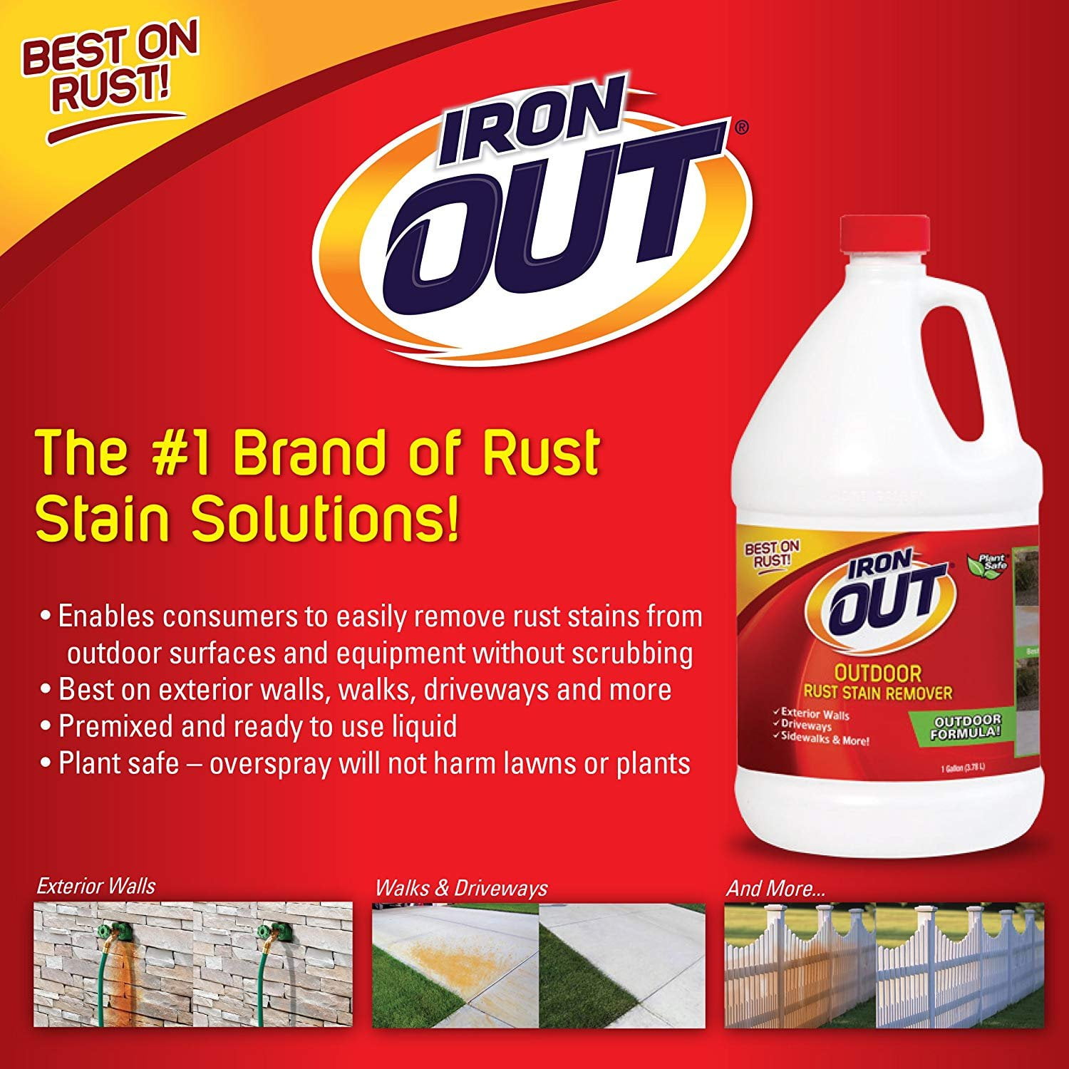 Iron OUT Outdoor Rust Stain Remover, 1 Gallon 