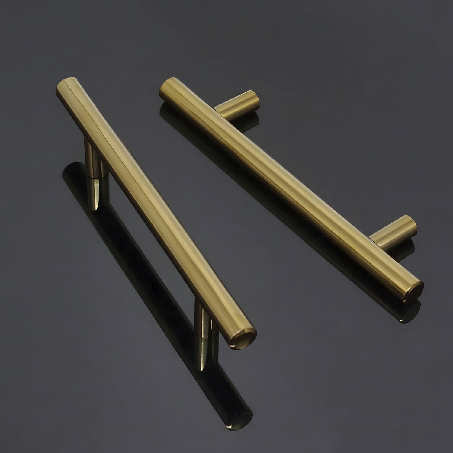 Leyfeng Handles, 30 Pack 4 Inch Hole Centers Kitchen Cabinet Pulls Drawer Dresser Handles, Modern Euro Round T Bar Stainless Steel Kitchen Bathroom Cabinet Hardware