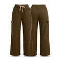 thumbnail image 6 of FAIWAD Women's Plus Size Corduroy Pants High Waisted Straight Leg Athletic Cargo Pant with Pockets, 6 of 7