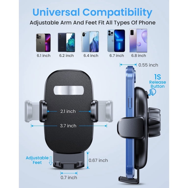 UGREEN Supporto Telefono Auto 2 in 1 Ventosa, Porta Cellulare acchina