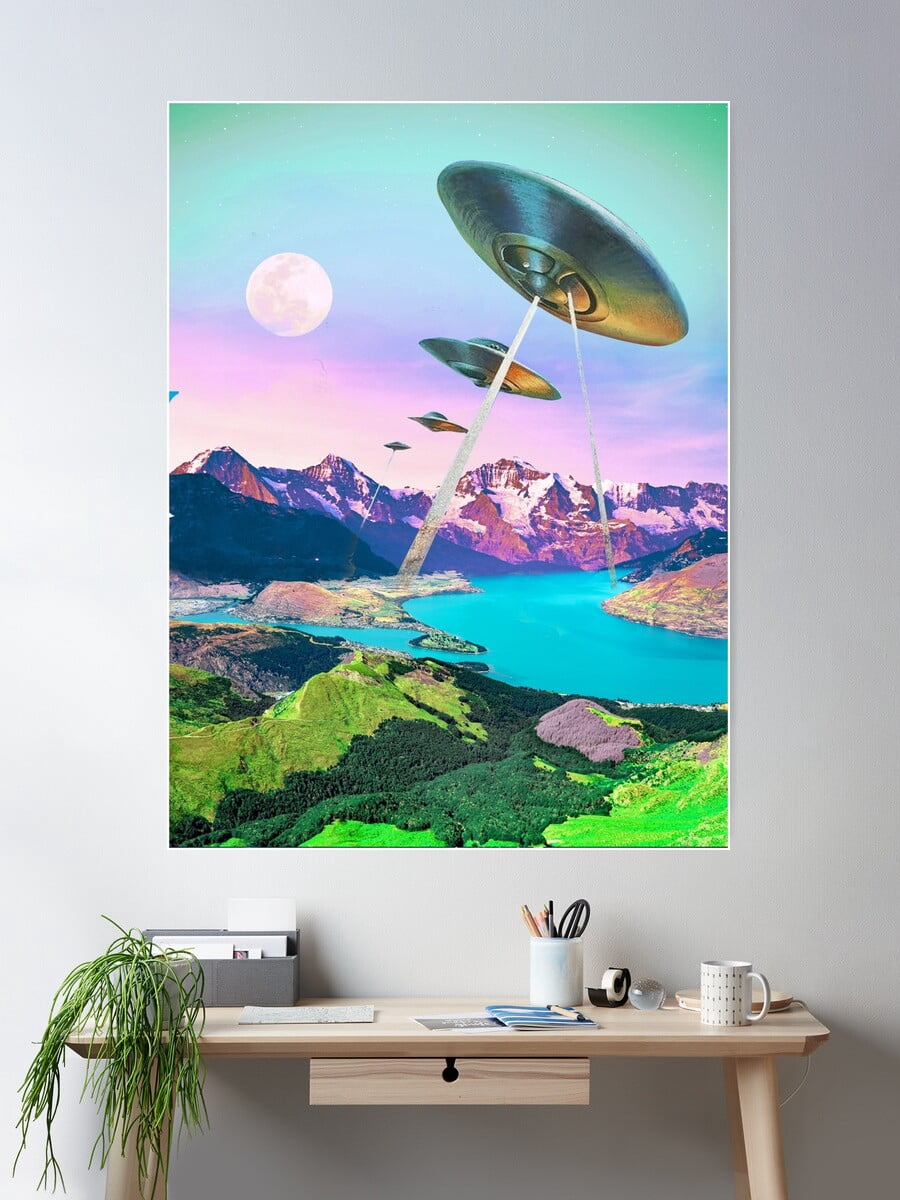 Ufo Sighting Poster Wall Art, Modern Wall Decor For Living Room