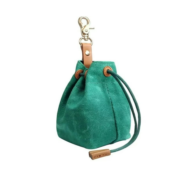 Youkk Sac de Rangement pour Nourriture pour Animaux de Grande Capacité Réutilisable Portable avec Crochet à Pression Petit Moyen Animal Pliable pour Entraînement Vert