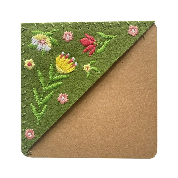Lunanne Personalized Hand Embroidered Corner Bookmark Four Seasons Handmade DIY Custom Bookmarks