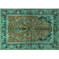 thumbnail image 1 of Ahgly Company Indoor Rectangle Persian Turquoise Blue Traditional Area Rugs, 8' x 10', 1 of 4
