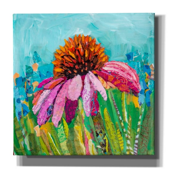Epic Graffiti 'Coneflower' by St. Hilaire Elizabeth, Canvas Wall Art, 37"x37"