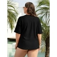 Women's V Neck Plus Size Rash Guard Stretchy Solid Swim Shirt UPF 50+ Swimwear Tops