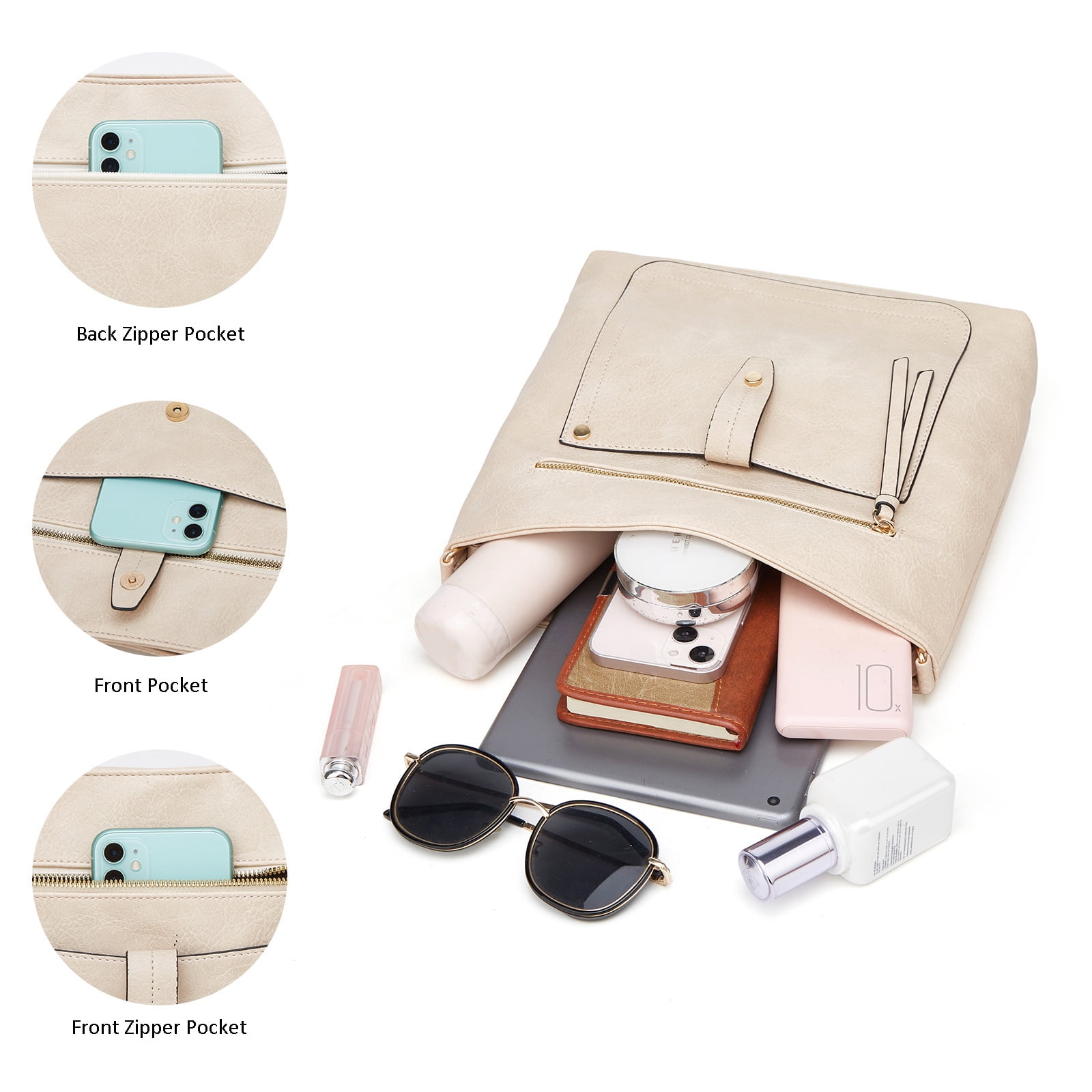 GAEKEAO Hobo Bags for Women Large Leather Purses and Handbags Crossbody Tote Shoulder Bag with Side Pockets Adjustable Strap