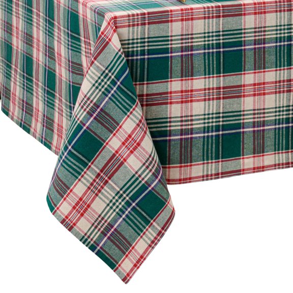 Elrene Home Fashions Holiday Fireside Plaid Tablecloth, Multi, 52" x 70" Rectangle