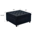 thumbnail image 5 of Tufted Storage Ottoman with Nailhead Trim, Square Footstool with Hidden Storage Compartment, Upholstered Coffee Table for Living Room, Bedroom, Black, 5 of 5