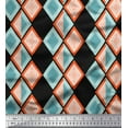 thumbnail image 1 of Soimoi Black polyester Crepe Fabric Stripe & Diamond Geometric Fabric Prints By Yard 42 Inch Wide, 1 of 3
