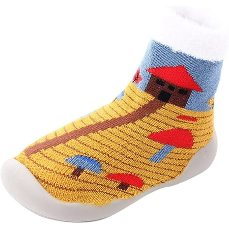 

QWZNDZGR Baby Toddler Non-Skid Socks Cute Cartoon Floor Sock Breathable Cotton First Walking Shoes for Girl Boy Indoor Floor Slipper