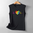 thumbnail image 4 of lcziwo Camisoles Habillées pour Femmes 2024, Débardeurs pour Femmes Été T-Shirts Graphiques à Imprimé Cœur Col Ras du Cou Sans Manches Décontractés Amples Tuniques Blouses, Noir, m, 4 of 6