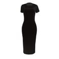 thumbnail image 5 of Women's Dress Summer Fashion New Black Solid Color Short-sleeved Pajamas Home Casual Daily Loose Plus Size Dress Clothing, 5 of 5