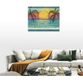 thumbnail image 3 of Palm Tree Beach Decor Wall Art Sea Ocean Coastal Nautical Summer Landscape Just Breathe Pictures Wall Decor Canvas Painting Prints Modern Home Artwork Framed for Bathroom Living Room 16"x12", 3 of 6