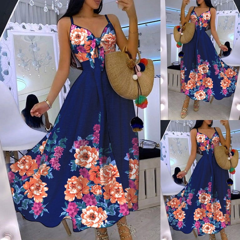 blue dress for baby girl Juliet Dunn | Mexican Embroidered V Neck Maxi Dress – main image 0