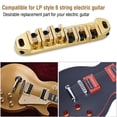 thumbnail image 2 of Puente de montura de rodillos de aleación para guitarra eléctrica de 6 cuerdas estilo LP (dorado), 2 of 10