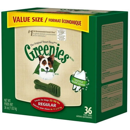 Greenies Dental Chews Value Tub, 36 oz, Regular